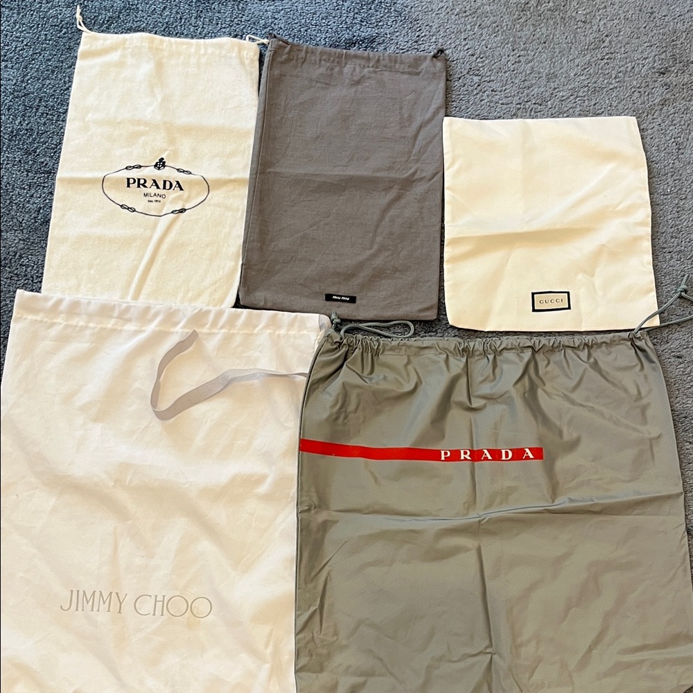 Prada and Gucci Dust Bags Collection
